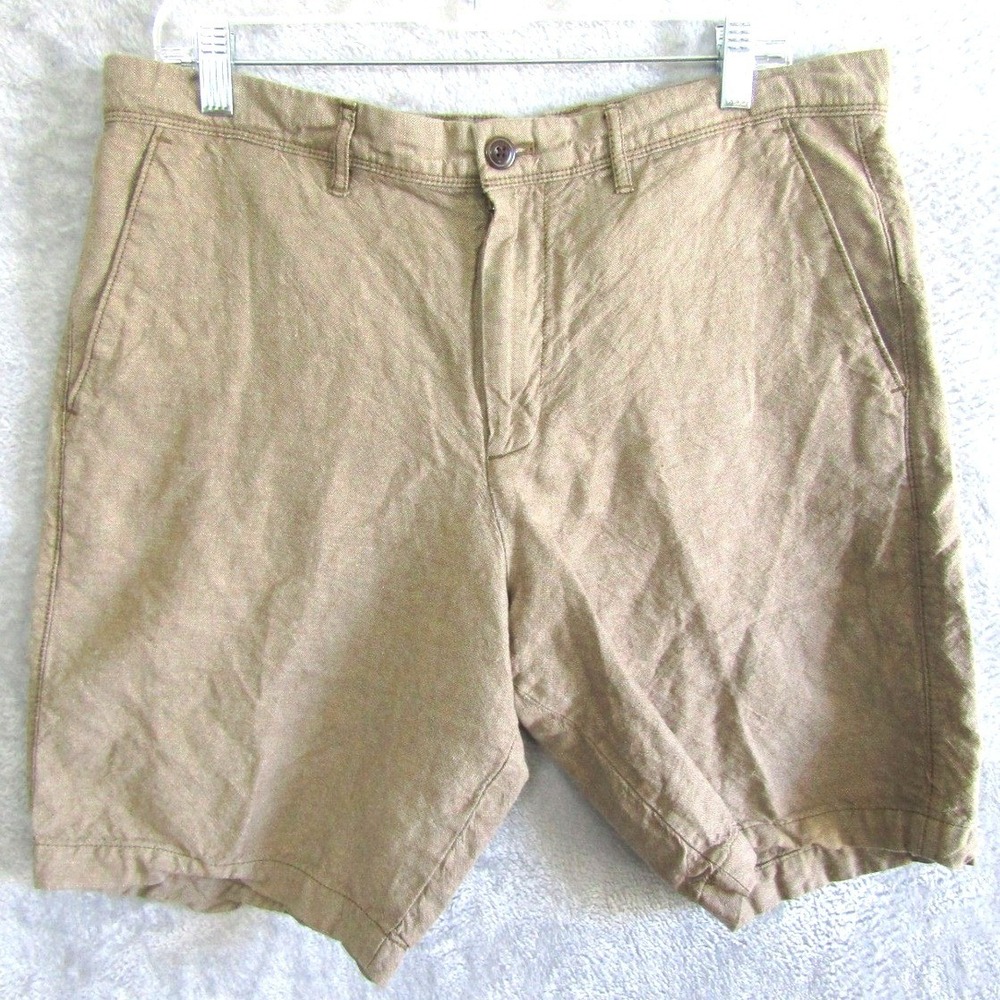 Gap Womens 36 Linen Cotton Blend 10 Inch Inseam Chino Shorts Khaki Brown